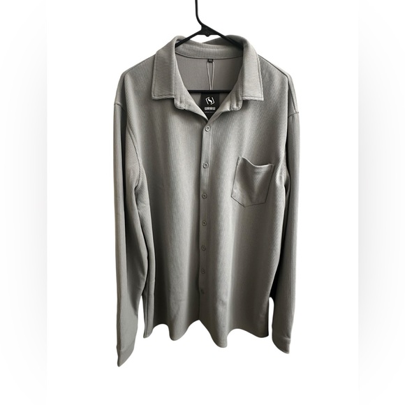 Ribbed Casual Button down shirt size XXL New - Picture 2 of 5